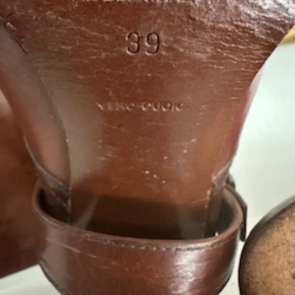 VINTAGE RARE MIU MIU Harness Italian Leather Heeled Luxury Boots - Size 8/8.5 N - Picture 5 of 16